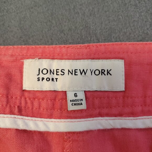 Jones New York Sport Dress Pants Size 6 Coral Pink Straight Leg Casual Mid Rise - Picture 6 of 13